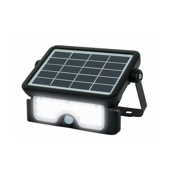 Luceco 5W Solar Guardian PIR Wall Light, 550lm, 4000K, IP65, Black LEXSF6B40 - main